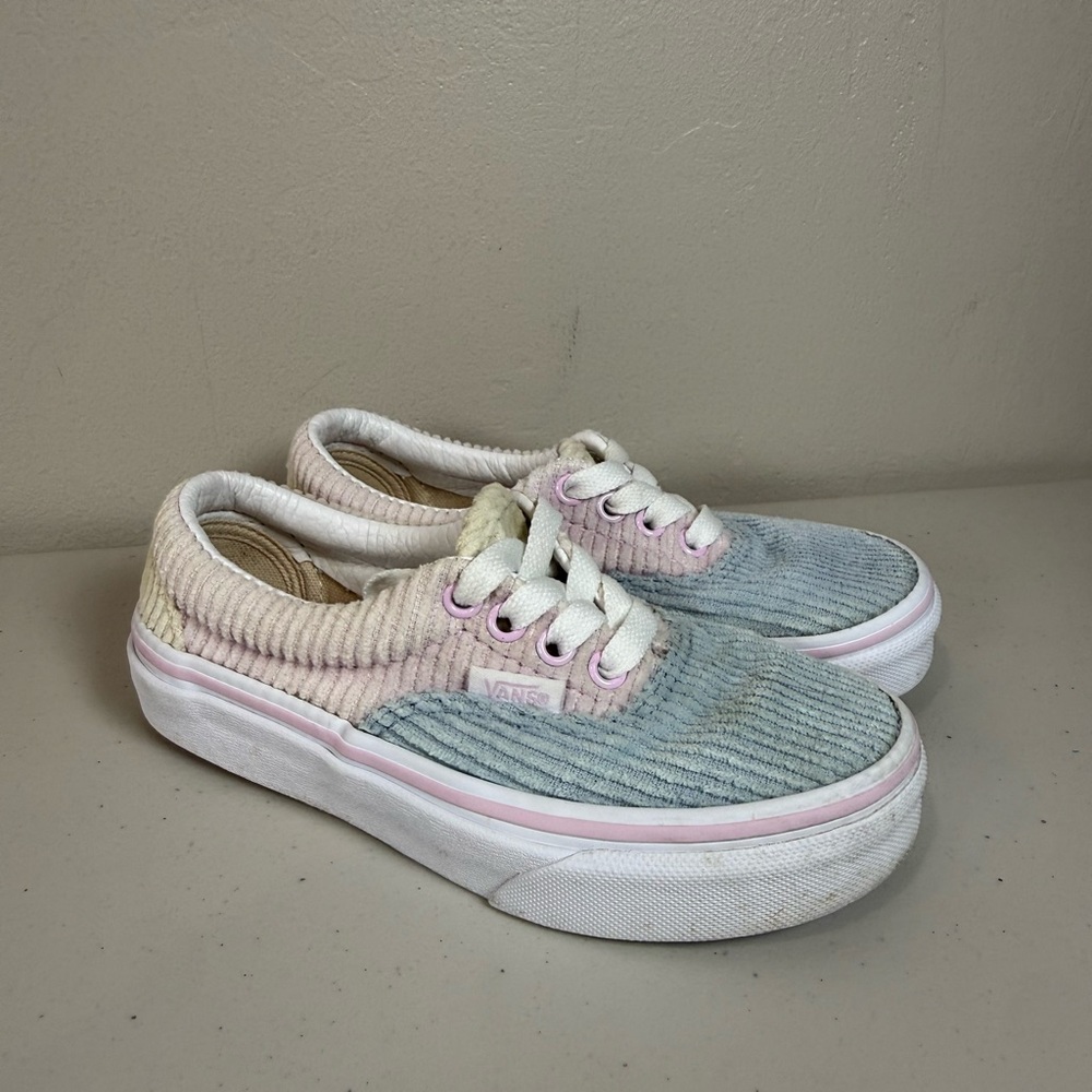 Vans Kids Pastel Tie-Dye Corduroy Low Top Sneakers - Pink/Blue